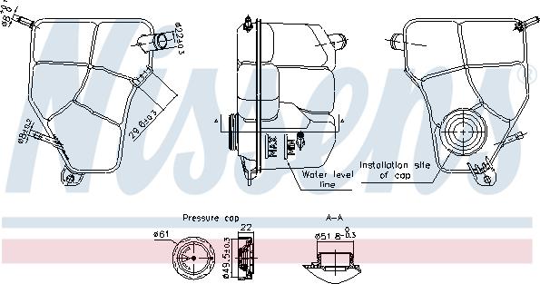 Nissens 996360 - Компенсаційний бак, охолоджуюча рідина autocars.com.ua