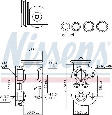 Nissens 999229 - Расширительный клапан, кондиционер avtokuzovplus.com.ua