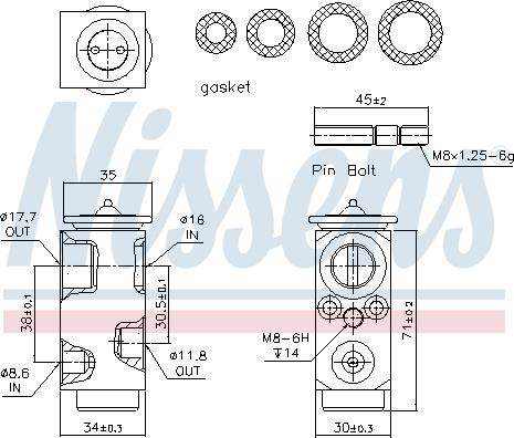 Nissens 999286 - Розширювальний клапан, кондиціонер autocars.com.ua