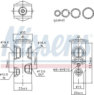 Nissens 999350 - Розширювальний клапан, кондиціонер autocars.com.ua