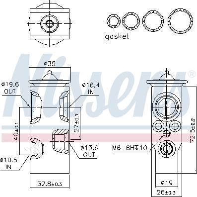 Nissens 999355 - Расширительный клапан, кондиционер avtokuzovplus.com.ua