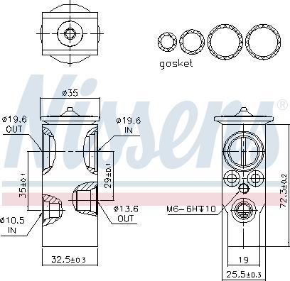 Nissens 999360 - Расширительный клапан, кондиционер avtokuzovplus.com.ua