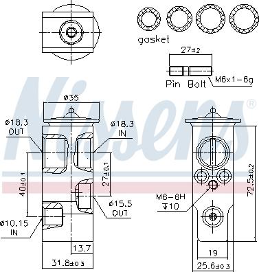 Nissens 999385 - Розширювальний клапан, кондиціонер autocars.com.ua