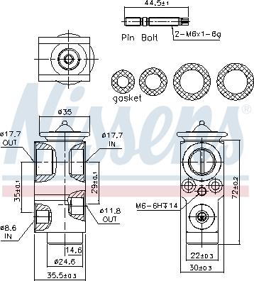 Nissens 999415 - Розширювальний клапан, кондиціонер autocars.com.ua