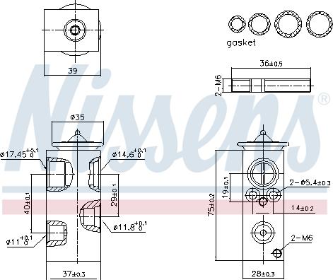 Nissens 999427 - Розширювальний клапан, кондиціонер autocars.com.ua