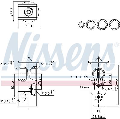 Nissens 999455 - Розширювальний клапан, кондиціонер autocars.com.ua