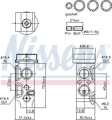 NISSENS 999544 - Розширювальний клапан, кондиціонер autocars.com.ua