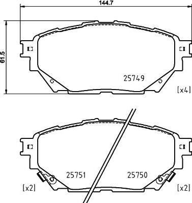 HELLA PAGID 355039471 - Гальмівні колодки, дискові гальма autocars.com.ua