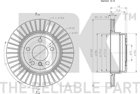 NK 311583 - Тормозной диск avtokuzovplus.com.ua