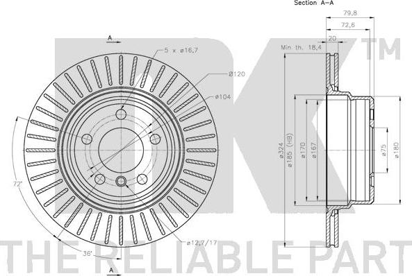 NK 311585 - Тормозной диск avtokuzovplus.com.ua