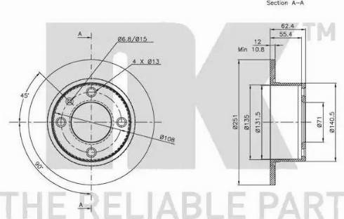 NK 311924 - Тормозной диск avtokuzovplus.com.ua