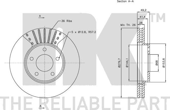 NK 312256 - Тормозной диск autodnr.net