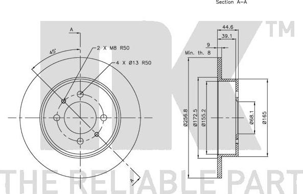 NK 312263 - Тормозной диск avtokuzovplus.com.ua