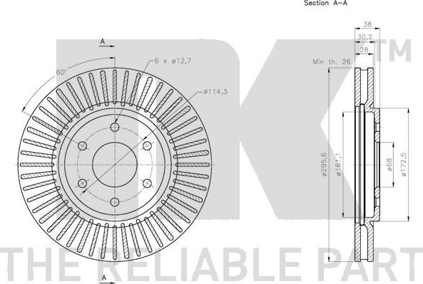 NK 312275 - Тормозной диск avtokuzovplus.com.ua