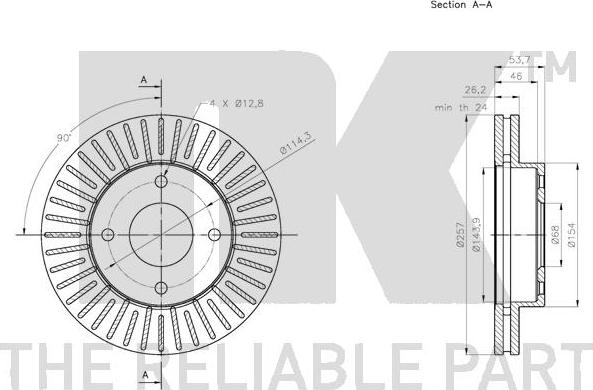 NK 312279 - Тормозной диск avtokuzovplus.com.ua