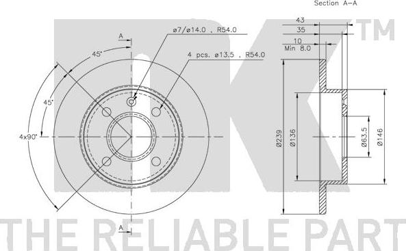 NK 312526 - Тормозной диск avtokuzovplus.com.ua