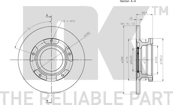 NK 312590 - Тормозной диск avtokuzovplus.com.ua