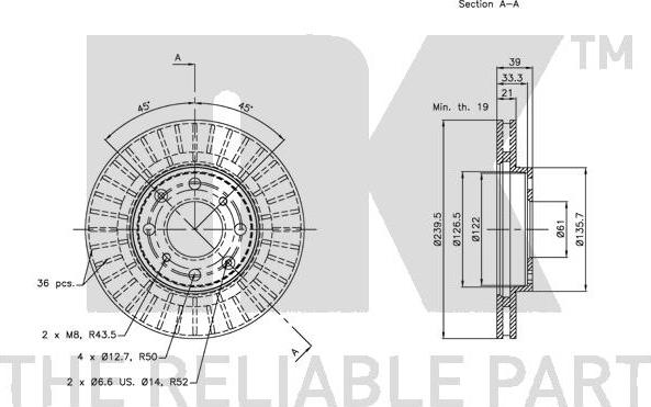 NK 202630 - Тормозной диск autodnr.net