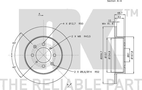 NK 312633 - Гальмівний диск autocars.com.ua