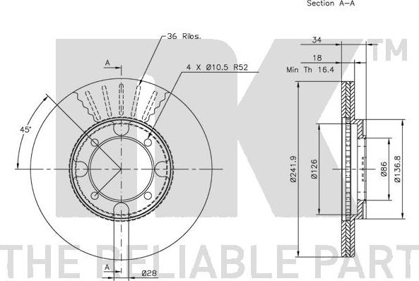 NK 203007 - Тормозной диск autodnr.net