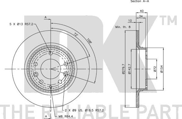 NK 203246 - Тормозной диск avtokuzovplus.com.ua