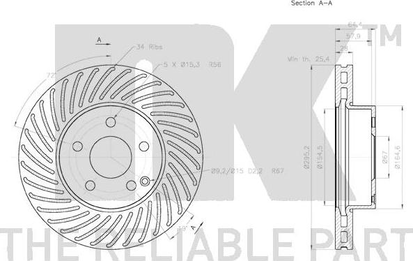 NK 3133100 - Гальмівний диск autocars.com.ua