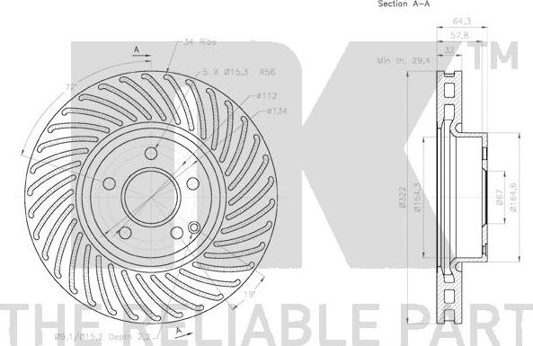 NK 3133103 - Тормозной диск avtokuzovplus.com.ua