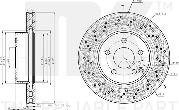 NK 2033110 - Гальмівний диск autocars.com.ua