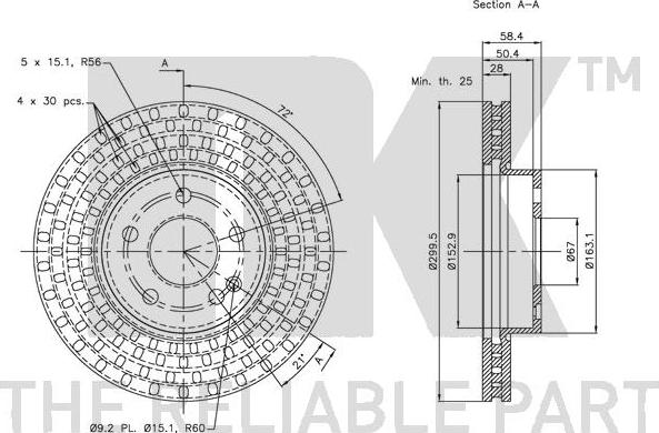 NK 313375 - Тормозной диск avtokuzovplus.com.ua