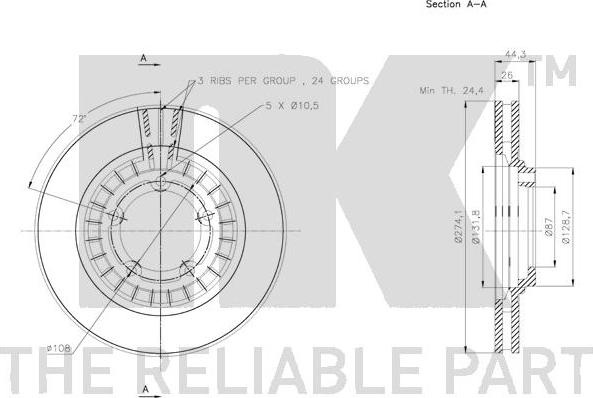 NK 203435 - Тормозной диск autodnr.net