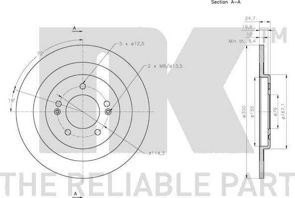 NK 313444 - Тормозной диск avtokuzovplus.com.ua