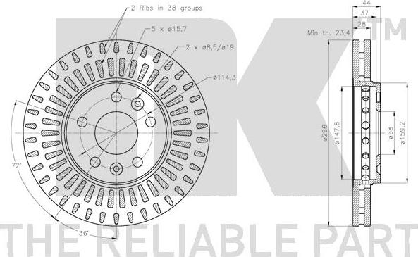 NK 313678 - Тормозной диск avtokuzovplus.com.ua