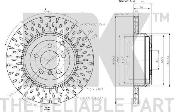 NK 204041 - Тормозной диск avtokuzovplus.com.ua