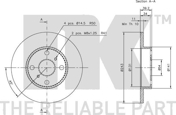 NK 204512 - Тормозной диск autodnr.net