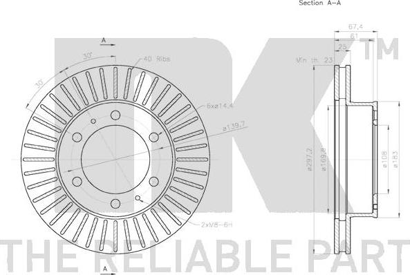 NK 2045140 - Диск гальмівний перед. Toyota Hilux 08- autocars.com.ua