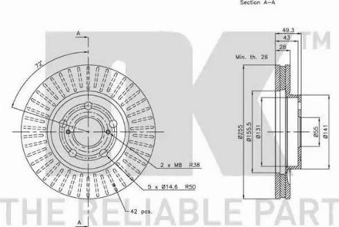 NK 314540 - Гальмівний диск autocars.com.ua