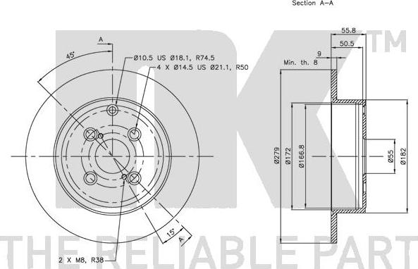 NK 314585 - Тормозной диск avtokuzovplus.com.ua