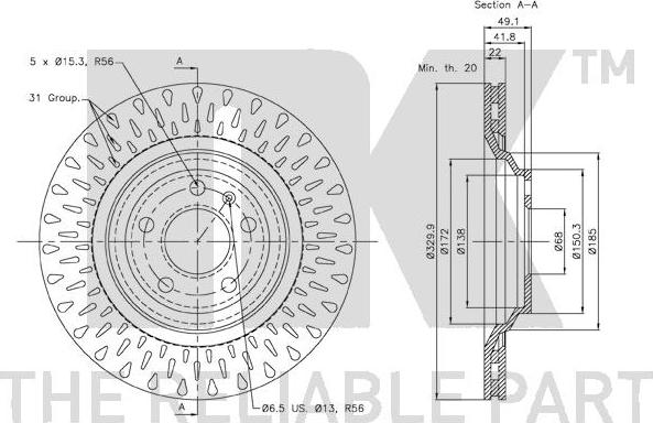 NK 3147110 - Тормозной диск autodnr.net