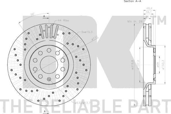 NK 2047135 - Тормозной диск avtokuzovplus.com.ua