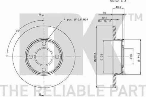 NK 314718 - Гальмівний диск autocars.com.ua