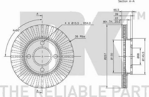 NK 314719 - Тормозной диск avtokuzovplus.com.ua