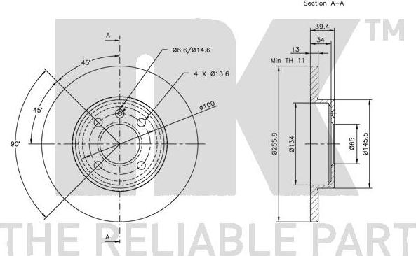 NK 314728 - Тормозной диск avtokuzovplus.com.ua