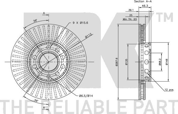 NK 314743 - Тормозной диск avtokuzovplus.com.ua