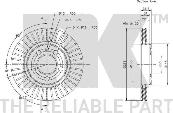 NK 314775 - Тормозной диск avtokuzovplus.com.ua