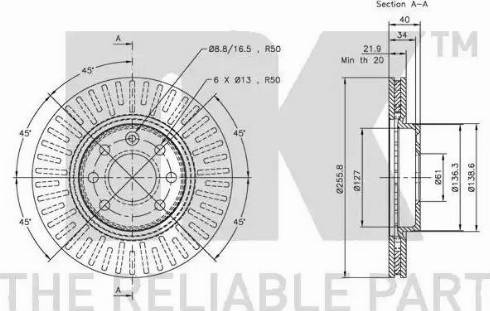 NK 314835 - Тормозной диск avtokuzovplus.com.ua