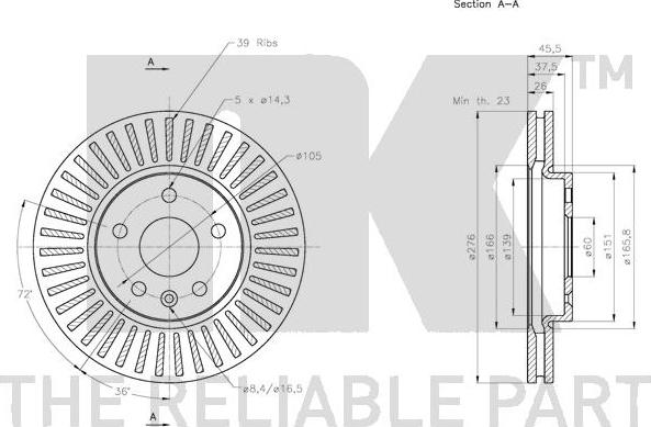 NK 315013 - Тормозной диск autodnr.net