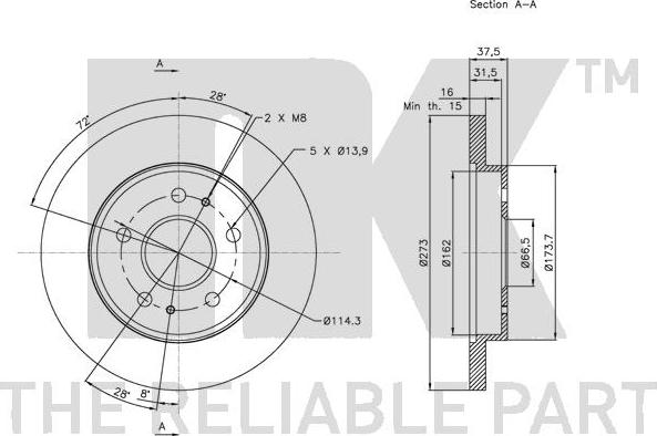 NK 205112 - Тормозной диск autodnr.net