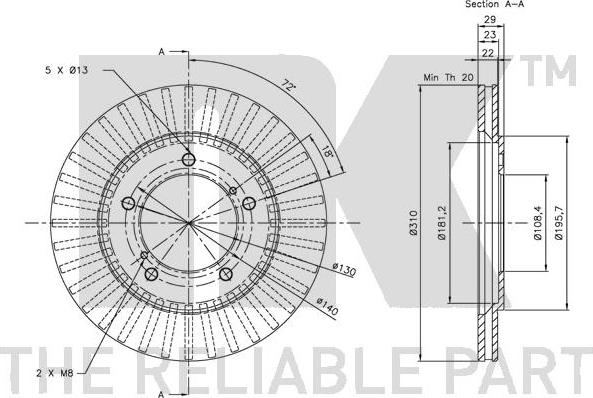 NK 315210 - Тормозной диск avtokuzovplus.com.ua