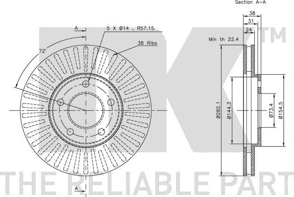 NK 209302 - Тормозной диск autodnr.net