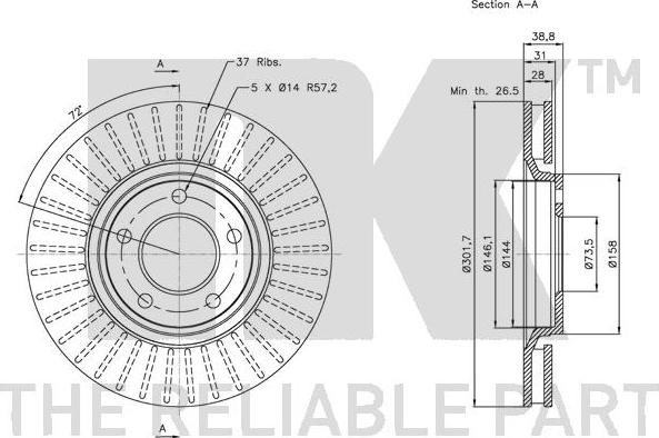 NK 319312 - Тормозной диск autodnr.net